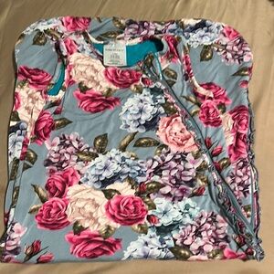 Posh Peanut Floral Sleep Sack in Blue with Pink, Purple, Cream Flowers